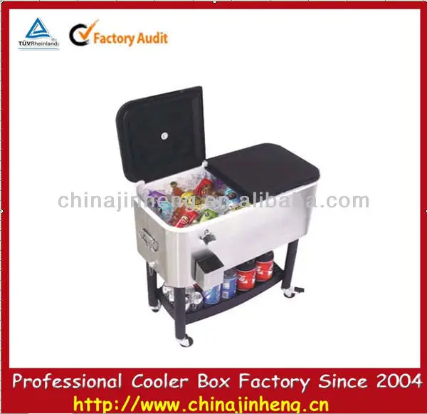 Rolling Steel Cooler Cart With Double Lid Buy Rolling Steel Cooler With Double Lid,Metal Beer