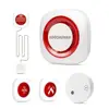 Easy Installed GSM Emergency Alarm System With Water Lead Alarm/Smoke Detector/SOS Panic Button, Home Guard Helper
