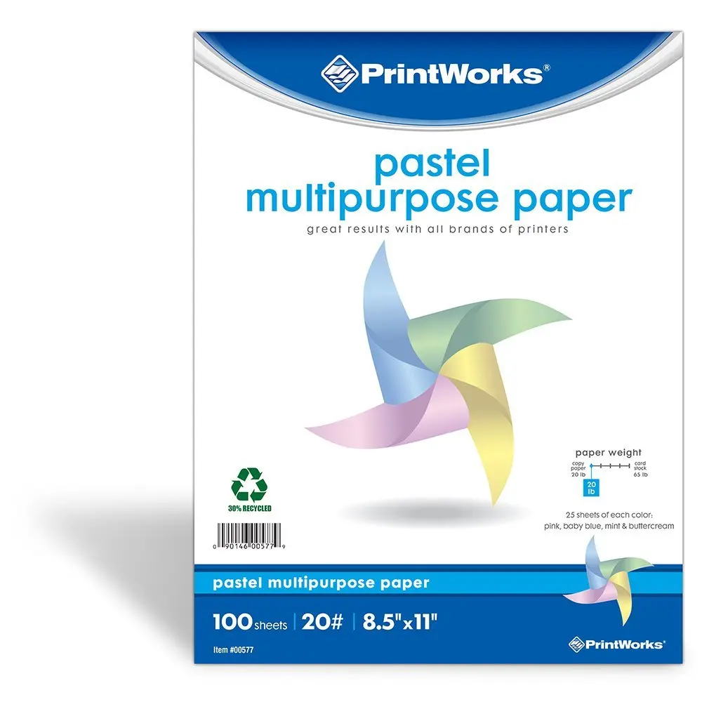 pastel colored printer paper