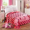 Fashion Black Polka Dots Fleece Throw Blanket Popular Pink Flannel Blanket As a Gift for Winter