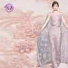 Free shipping elegant fancy heavy luxury sequin flower pattern bead embroidered fabric