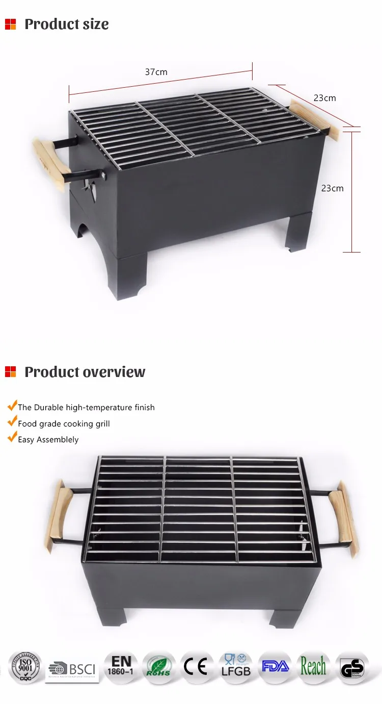 Premium Quality Portable Smokeless Barbecue Rectangular Charcoal Table