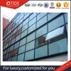 Thermal break aluminum curtain wall exposed frame glass wall with tempered glass