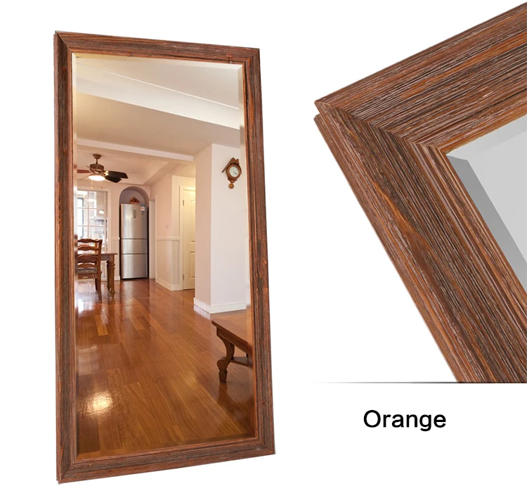 Antique Solid Wood Framed Full Length Dressing Mirror Standing Floor Mirror For Wholesale