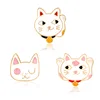 2019 hot style jewelry in Europe and America, creative cute lucky cat bell dripping oil cartoon brooch, European and Amer Brooch