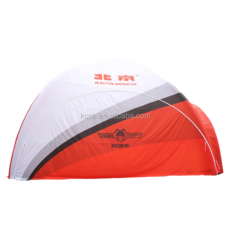 Air frame outdoor sport tent with side wall and awning