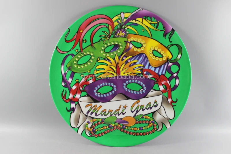 Big Plate Plastic Dinner Plate Mask Logo 35CM