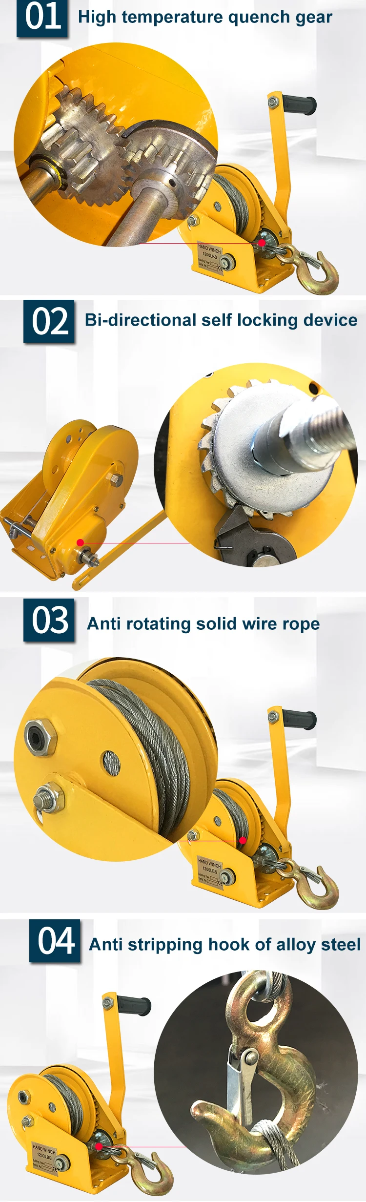 Sale Price Hand Crank Hoist Capstan Rope Winch Hand Pull Winch Brake