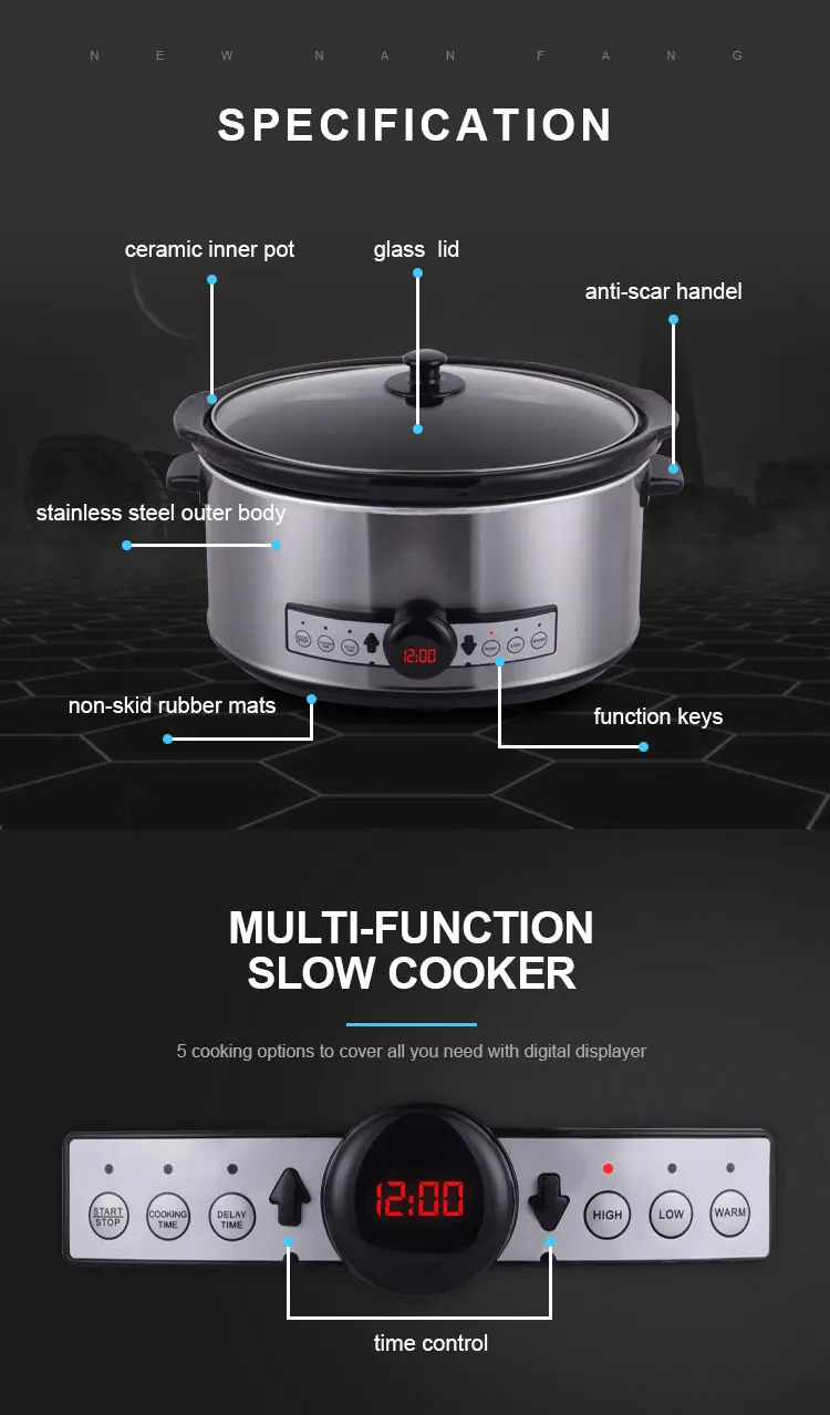 220v High altitude cooking brand new as seen on tv instructions crock-pot 3.5l programmable large slow cooker sale