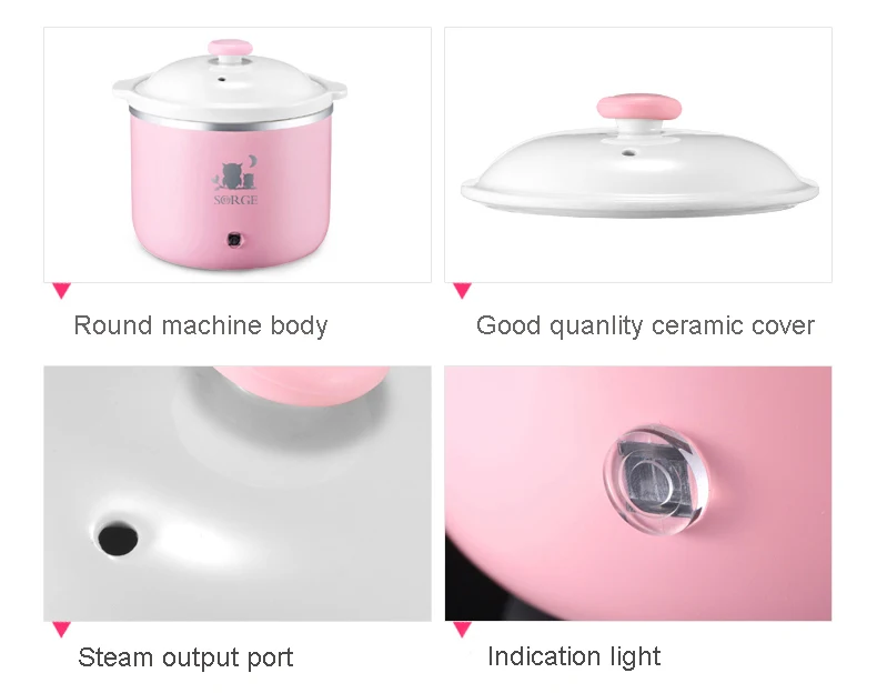 High Quality Innovative Ceramic 0.8L Pink Slow Cooker - China Slow