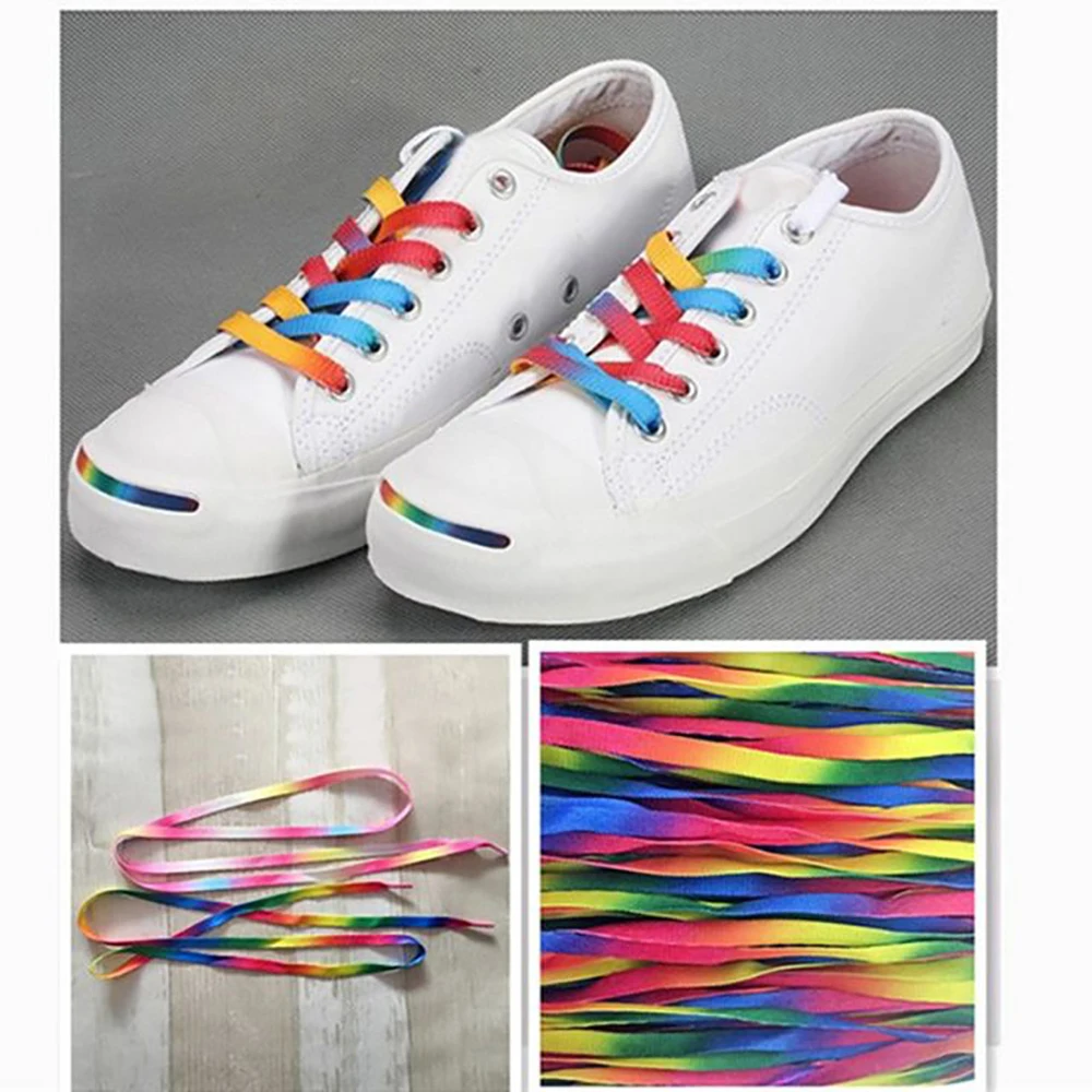 Кроссовки с цветными шнурками