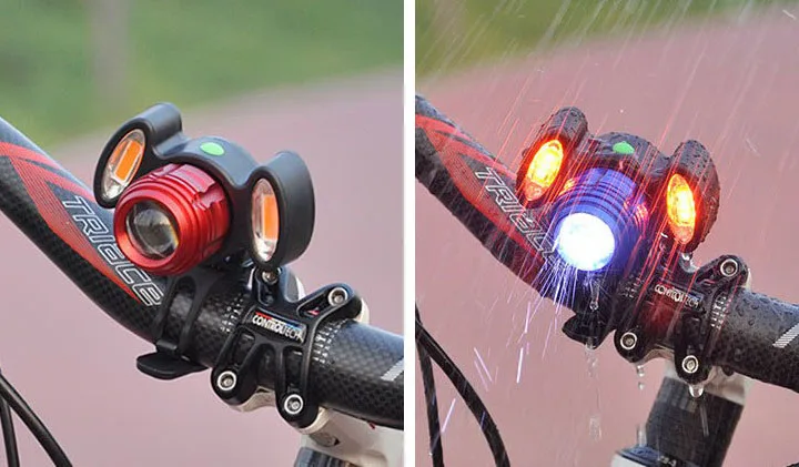 Zoomable XM-L T6 +2 x COB RED LED Front Bicycle Bike light