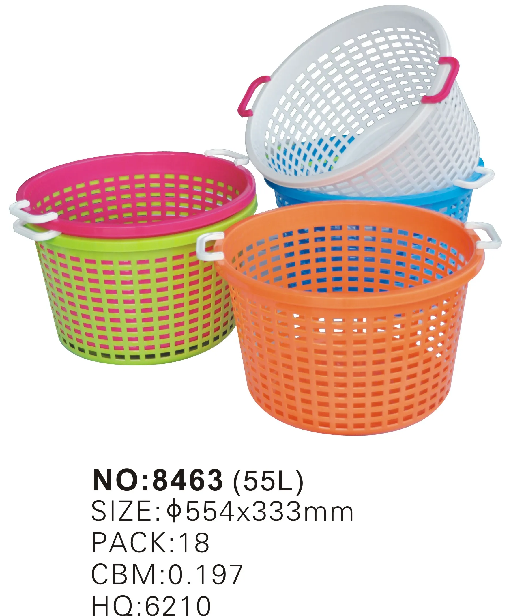 Plastic Small Round Utility Basket With Handle Square Hole Colander