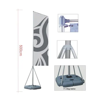 5m Waterbase Flagpole For Banner Display 7m 10m Water Injection