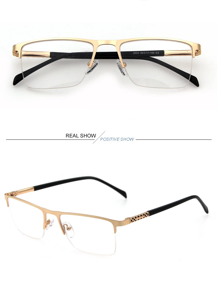 Half Moon Frames Frameless Optical Eyeglasses For High Quality Men 