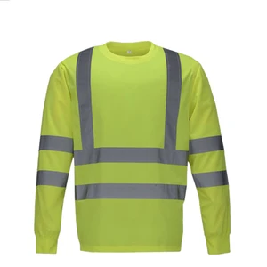 Men Cheap Long Sleeve Collar Safety Reflective Tape Water Proof Work T-Shirt Wholesale Men Cheap Long Sleeve Collar Safety Reflective Tape Water Proof Work T-Shirt Wholesale