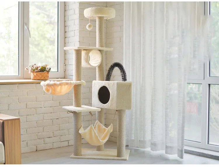 Factory Supply Pet Climbing Cat Trees & Scratcher Cat Tree House House