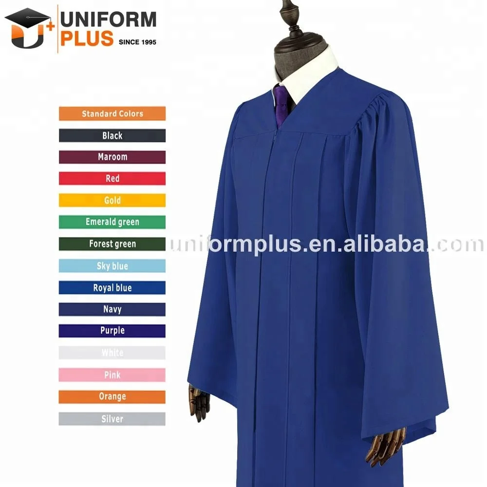 College university royal blue graduation gown and robe, View blue ...