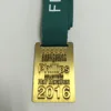 custom medal of half marathon in antique gold plating made in rectangle shape as a running medal