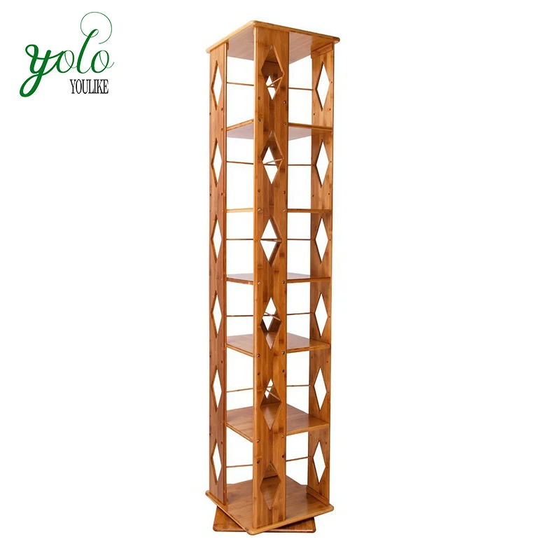 Bamboo Modern Revolving Decorative Collection Bookcase Buy