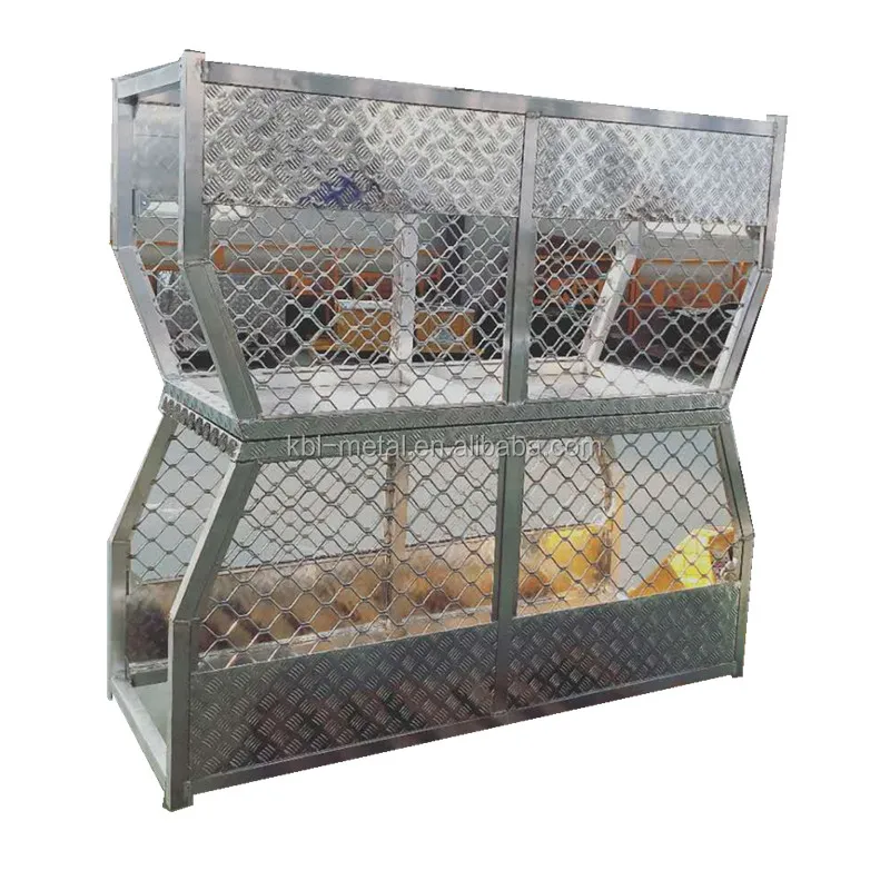 Aluminum Checkerplate Truck Dog Box/dog Crate/cage Show Top Storage