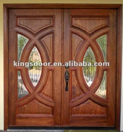 2012 Most Popular Front Entrance Wooden Veneer Door Double Door