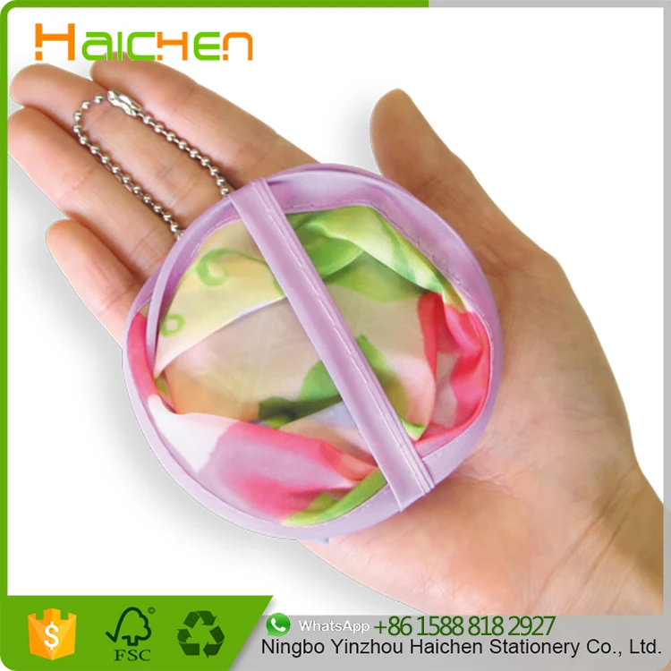 Nylon Portable Folding Fan For Gift Frisbee Fan Cool Summer Hand Fan