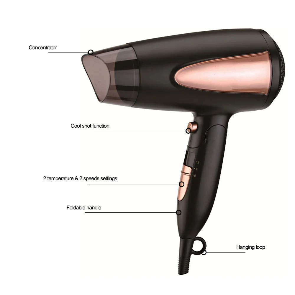 Dual Voltage Hair Dryer 1400w With Folding Handle - Buy Hair Dryer ...