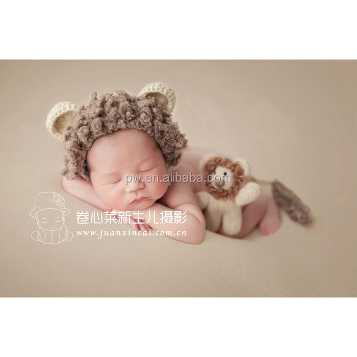 Baby Lion hat Knit newborn bonnet Newborn photography props Baby girl hat photo props