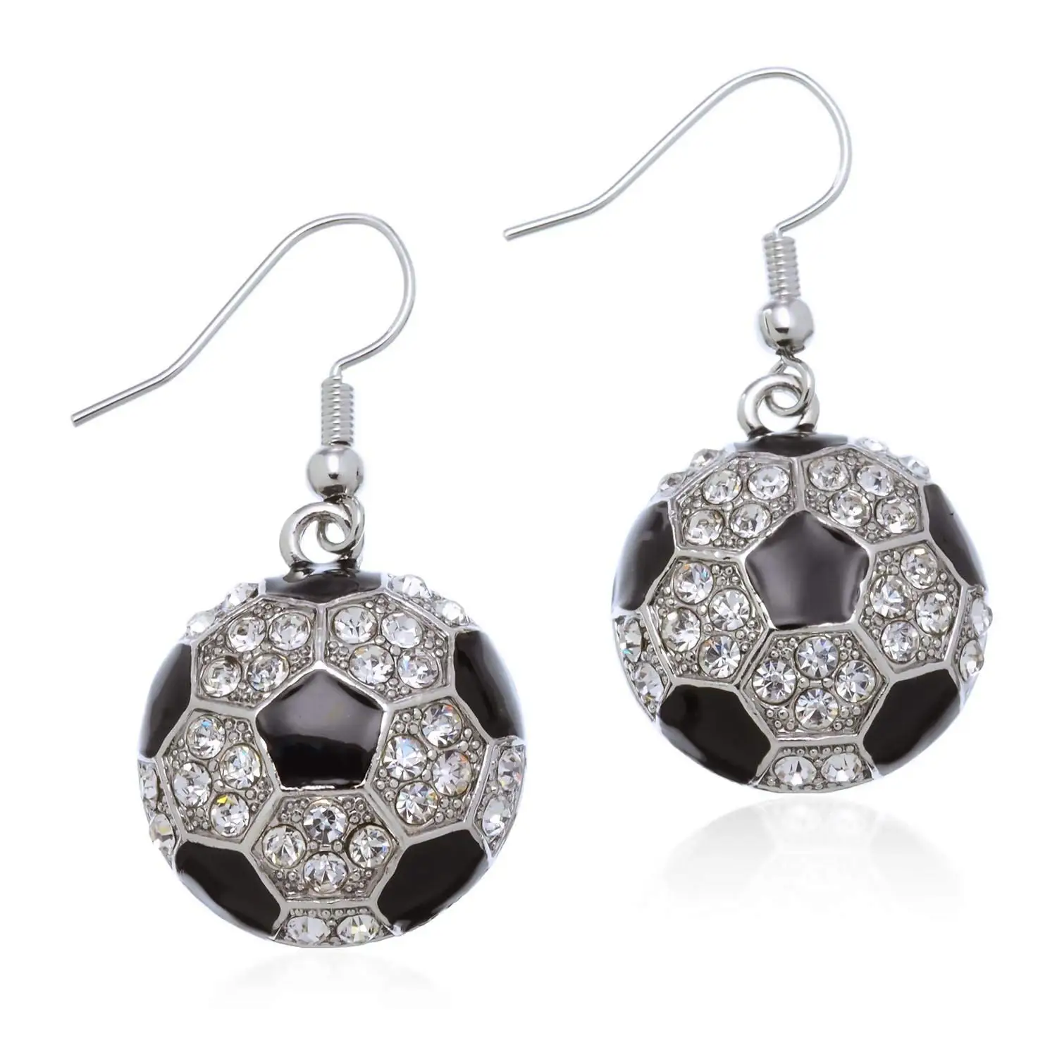 Heirloom Finds Sports Silvertone Crystal Enamel Soccer Ball Pendant Necklace