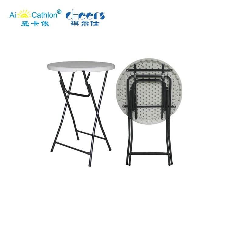 Plastic Bar Table D.80x110cm Round High Top Foldable Outdoor Folding