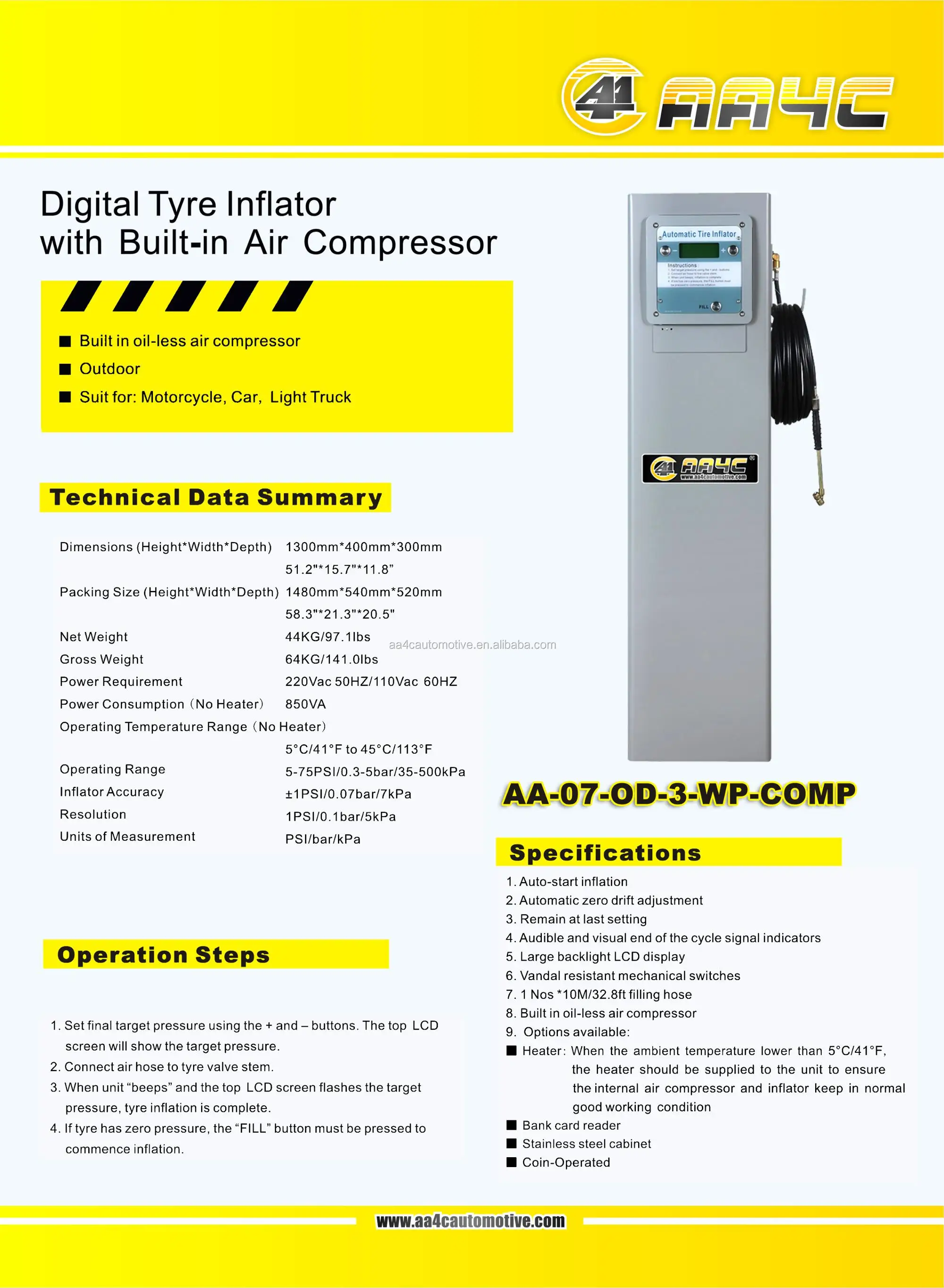 aa digital tyre inflator