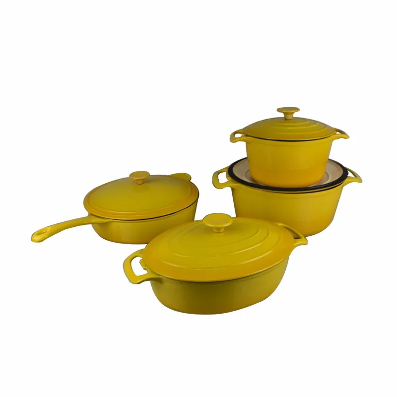 Wonderful 4 Pcs Enamel Cookware Set Cast Iron Kitchenware Buy Enamel