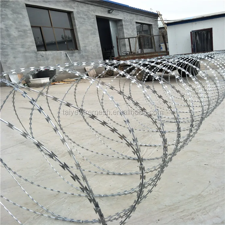 Hot Dipped Galvanized Razor Wire Bto22 Barbed Blade Type Buy Hot Dipped Galvanized Bto 22