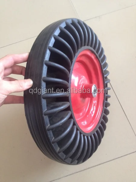 Heavy duty solid rubber wheel for wheel barrow 3.50-8