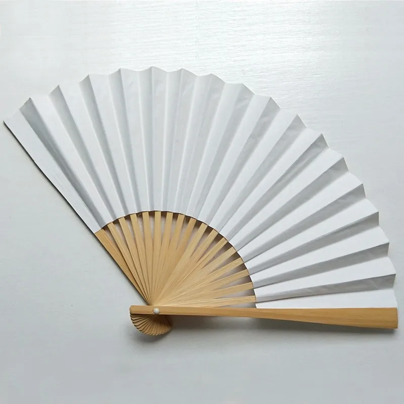 Chinese Bamboo Fan Folding Hand Paper Fans Decor Gift Summer Wedding Party Favor 