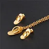 Yiwu Meise Flip Flops Pendant Stud Earrings Set Stainless Steel gold plated jewelry sets