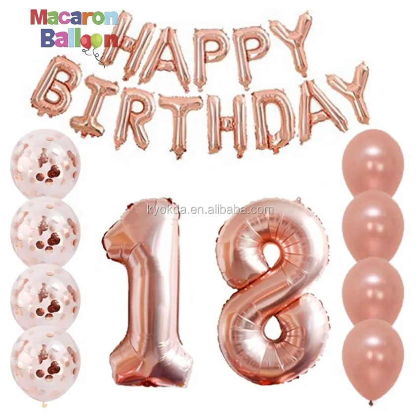 18 ans décoration d'anniversaire, ballons de fête 18 ans nombre de ballons  pour 18ème anniversaire de mariage