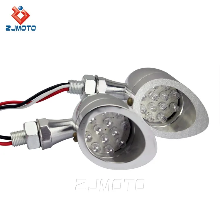 Motorbike Bullet LED Brake Indicator Lighting Lamp Bulb Motorcycle Turn Signal Lights Chopper ZJMOTO