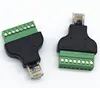 RJ45 Plug to AV 8Pin Screw Terminal Adapter Block Converter