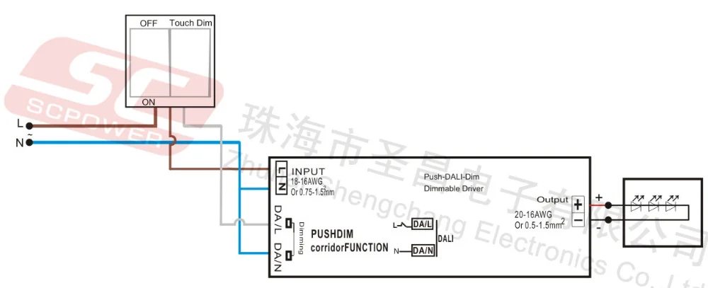 150w 24 Volt Push Button Switch Dimmable Driver And Dali 2 ... dali driver wiring diagram 
