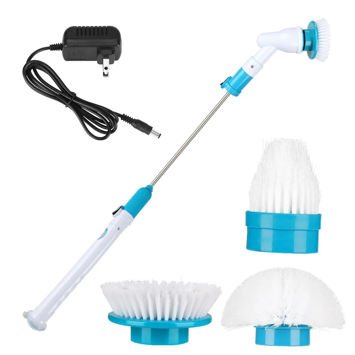 Electric Spin Scrubber,Cordless Tub and Tile Scrubber with 3 Replaceable Cleaning Scrubber Brush Heads with Extension Handle for Bathroom Floor,Tiled Wall,Bathtub and Kitchen
