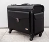 High quality 16"/18"/19" four wheel pilot case men boarding bag trolley suitcase PU leather travel luggage