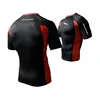2019 High Quality Short Sleeve Men Swimming Surfing Rash Guard Black White Compression Tops Wholesales Men T Shirt MMA Rashguard