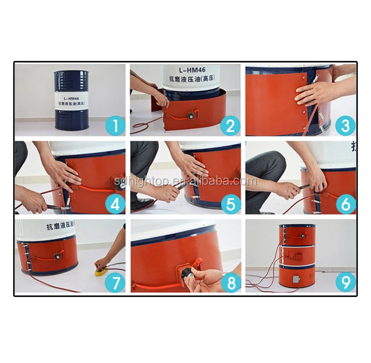 Flexible band heater Silicone 200L Drum Heat Belt