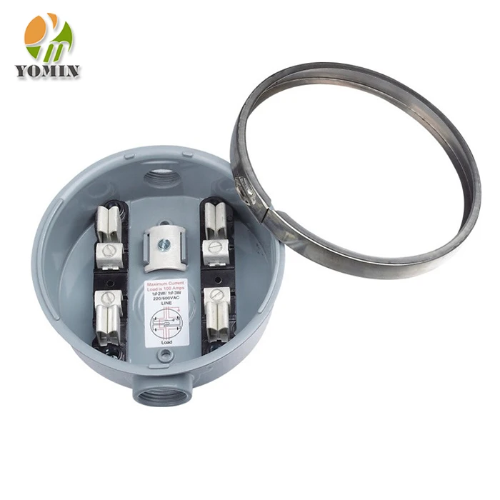 Single Phase100a Rectangle Meter Base Socket,Meter Socket With Copper