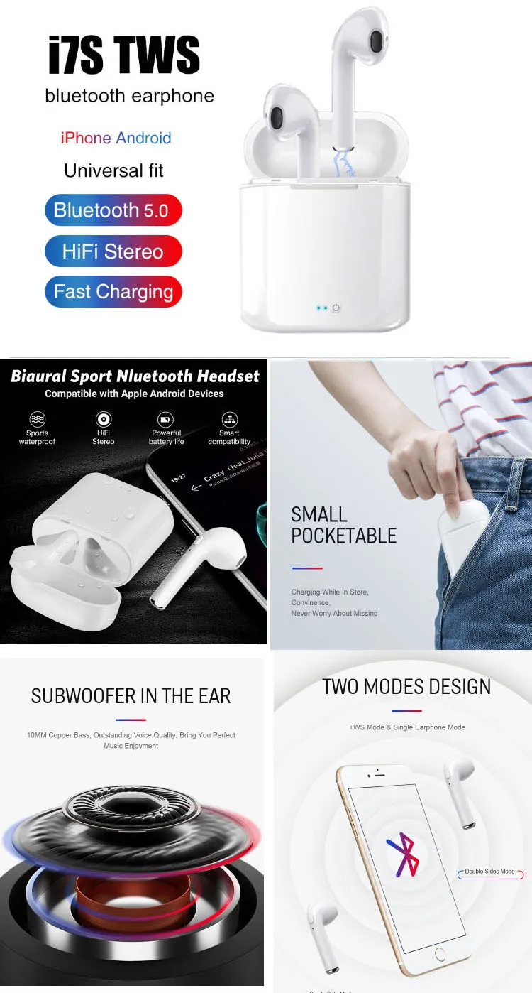 2019 New Technology Hands Free Noise Cancelling Promotional Mini Sport Running Bluetooth Wireless Earbuds - ANKUX.COM