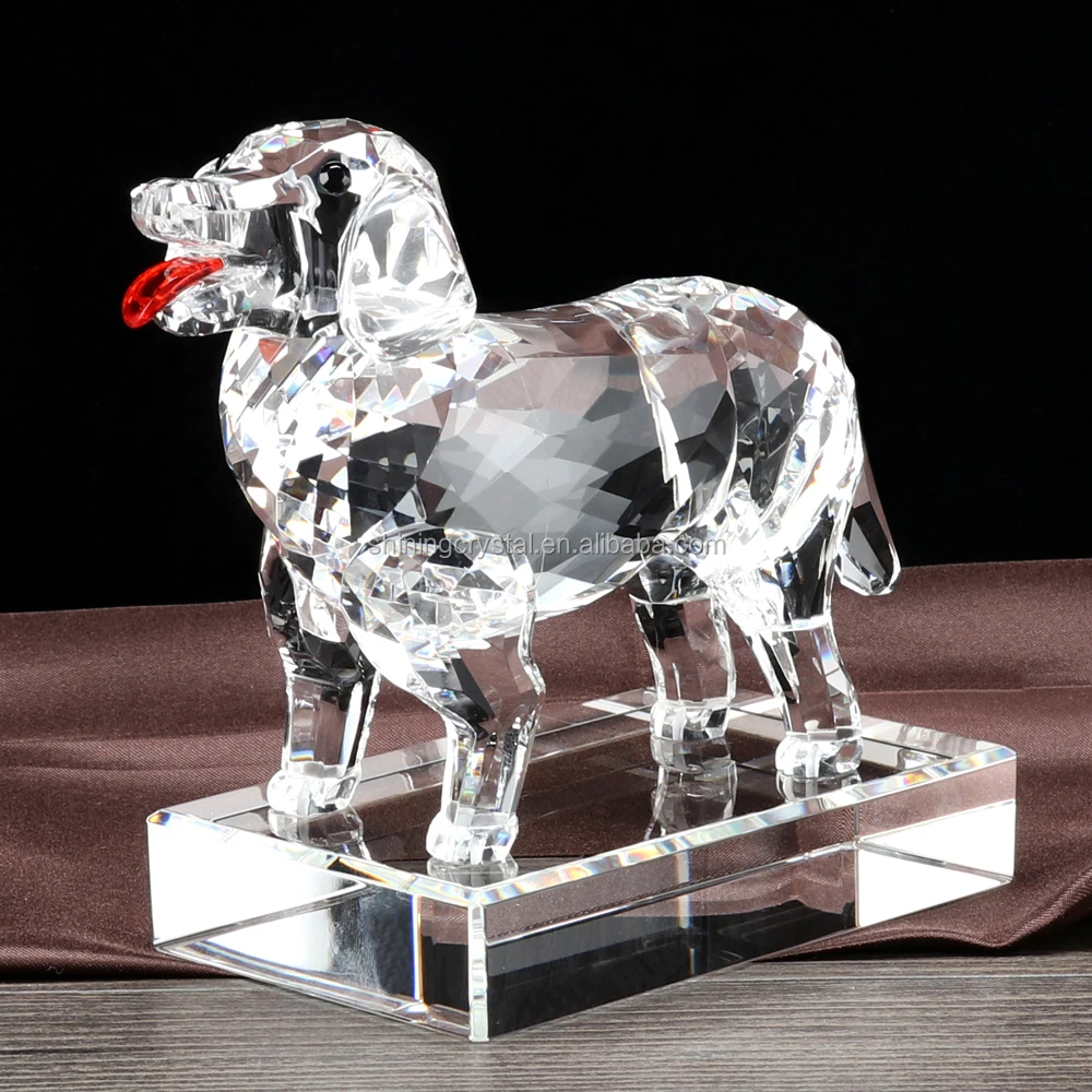 Crystal Glass Dog Figurine With Base Chinese Zodiac Buy Dog Figurine