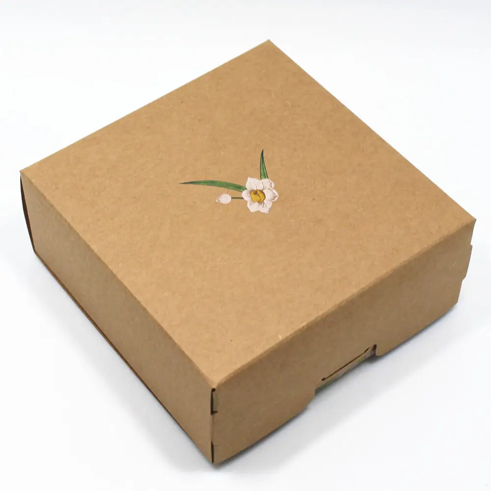 定制牛皮纸 diy 婚礼礼品礼品盒派对糖果盒与花卉印刷