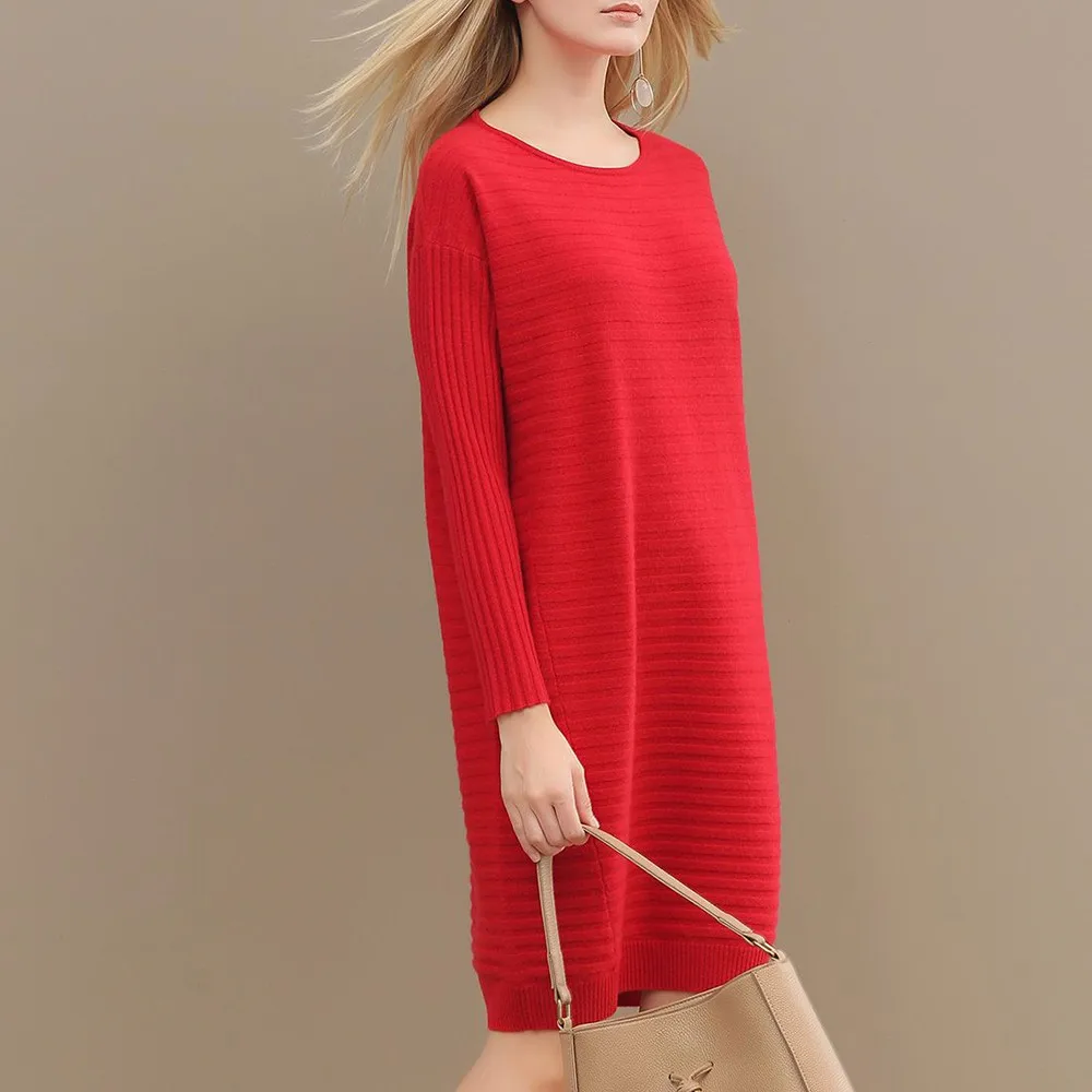 Best Selling 100 Cashmere Women One Piece Sweater Dress With Pockets Buy Autumn Dress Winter